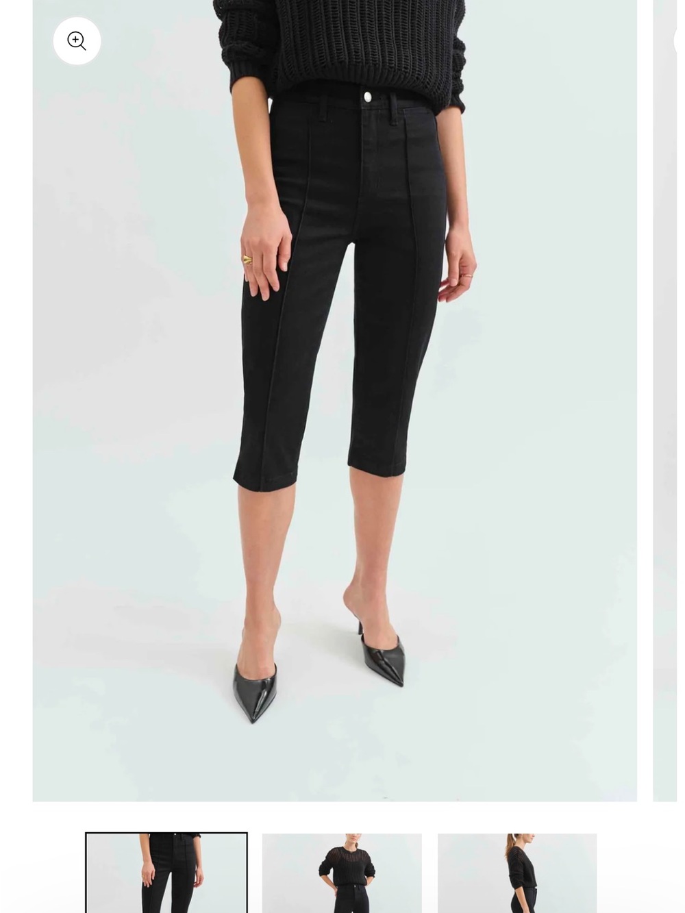 High-Rise Black Cropped Seam-Front Women's Jeans NEW w TAGS!